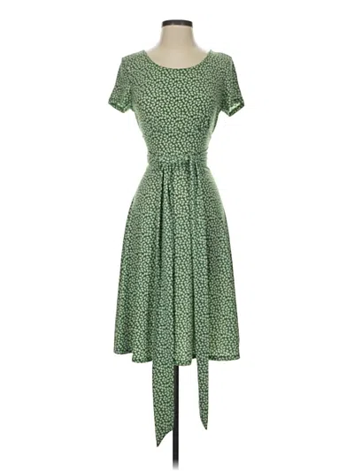 Pre-owned Leota Short Sleeve Top Green Square Neckline Tops