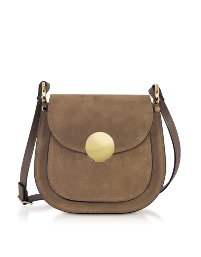 Leparmentier Paris Agave Suede And Smooth Leather Shoulder Bag