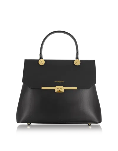 Leparmentier Paris Atlanta Top Handle Satchel Bag W/shoulder Strap In Black