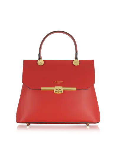 Leparmentier Paris Atlanta Top Handle Satchel Bag W/shoulder Strap In Red