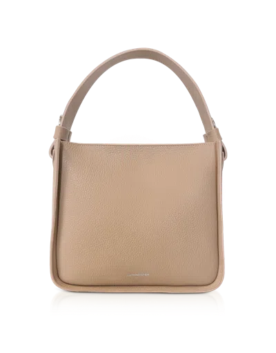 Leparmentier Paris Duplo Medium Hammered Leather Top Handle Bag In Brown