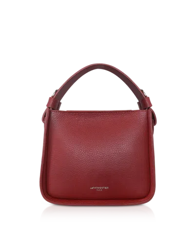 Leparmentier Paris Duplo Small Hammered Leather Top Handle Bag