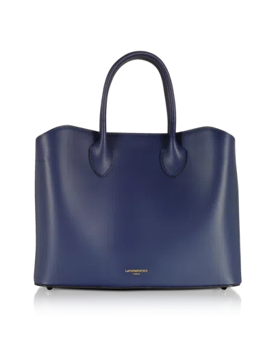 Leparmentier Paris Jackie Leather Tote Bag In Blue