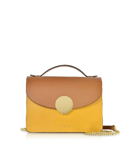 Leparmentier Paris New Ondina Color Block Flap Top Leather Satchel Bag