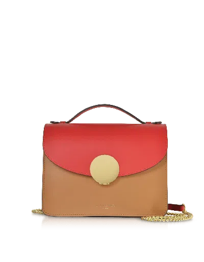Leparmentier Paris New Ondina Color Block Flap Top Leather Satchel Bag