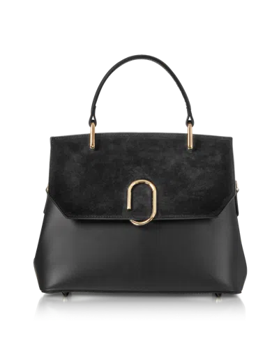 Leparmentier Paris Thais Suede And Leather Satchel Bag In Black