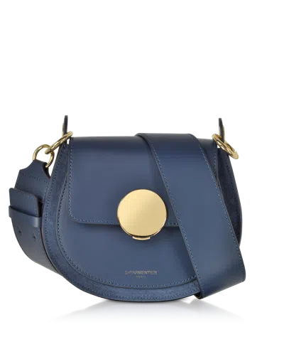 Leparmentier Paris Yucca Suede And Leather Shoulder Bag In Blue