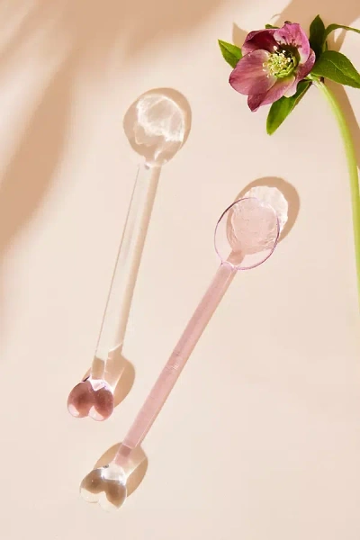 Lepelclub Heart Spoons, Set Of 2 In Animal Print