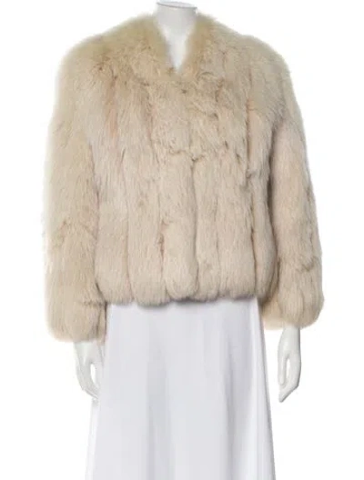 Pre-owned Leppert Roos Fox Fur Jacket In Neutral
