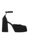 Leqarant Woman Pumps Black Size 10 Textile Fibers
