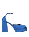 Leqarant Woman Pumps Blue Size 11 Textile Fibers