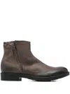 Leqarant Zip Leather Boots In Brown