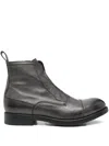 Leqarant Zip-up Leather Boots In Gray