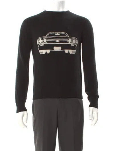 Pre-owned Leret Leret Cashmere Graphic Print Pullover In Black