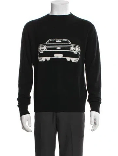 Pre-owned Leret Leret Cashmere Graphic Print Pullover In Black