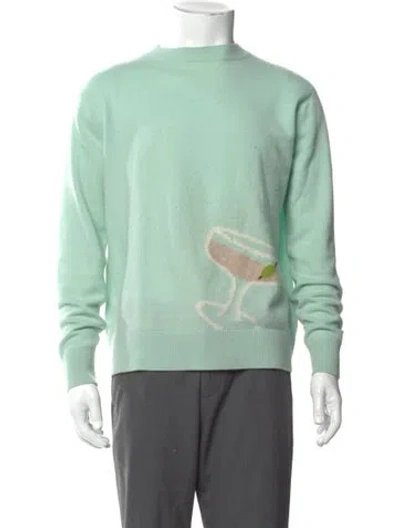 Pre-owned Leret Leret Cashmere Graphic Print Pullover In Green