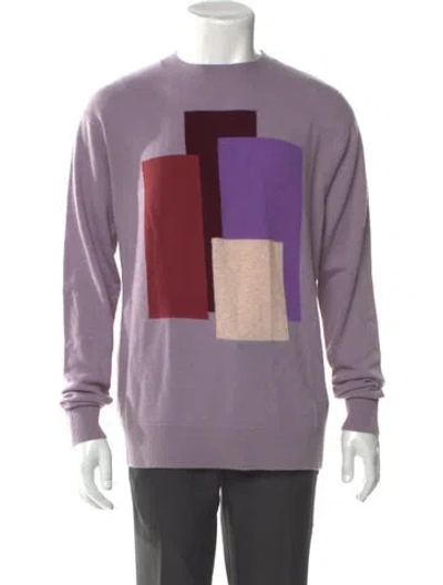 Pre-owned Leret Leret Cashmere Graphic Print Pullover In Purple