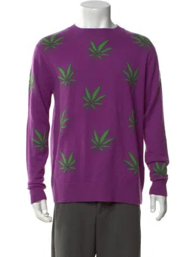 Pre-owned Leret Leret Cashmere Graphic Print Pullover In Purple