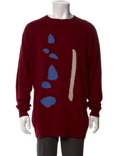 Pre-owned Leret Leret Cashmere Graphic Print Pullover In Red