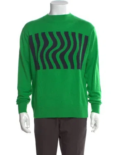 Pre-owned Leret Leret Cashmere Graphic Print Pullover W/ Tags In Green