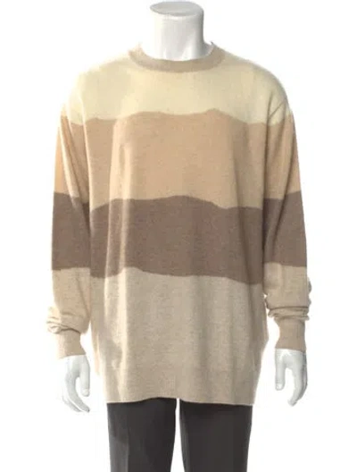 Pre-owned Leret Leret Cashmere Striped Pullover In Neutral