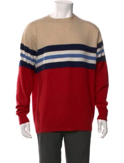 Pre-owned Leret Leret Cashmere Striped Pullover In Neutral