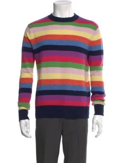Pre-owned Leret Leret Cashmere Striped Pullover In Pink