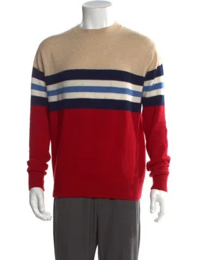 Pre-owned Leret Leret Cashmere Striped Pullover In Red