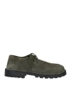 Lerews Man Lace-up Shoes Military Green Size 7 Leather