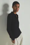 Les 100 Ciel Black Reiss | S Wool And Silk Polo Shirt In Black
