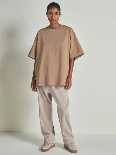 Les 100 Ciel Camel | S Cotton-blend Jersey T-shirt In Brown