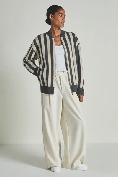 Les 100 Ciel Charcoal/cream Reiss | S Wool And Cashmere Cardigan