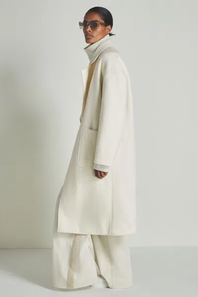 Les 100 Ciel Cream Reiss | S Boiled-wool Bouclé Coat