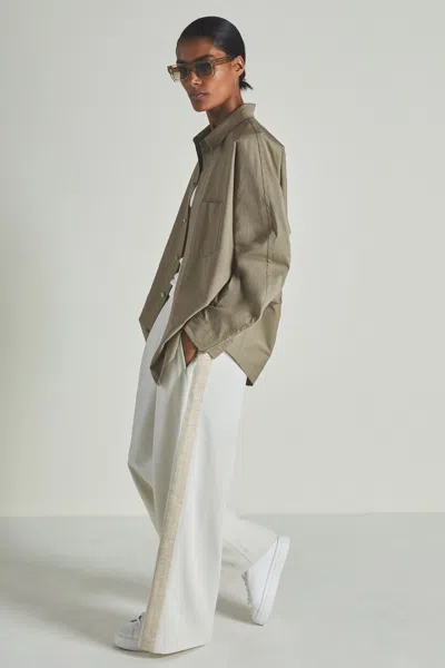 Les 100 Ciel Khaki Reiss | S Cotton-blend Poplin Shirt