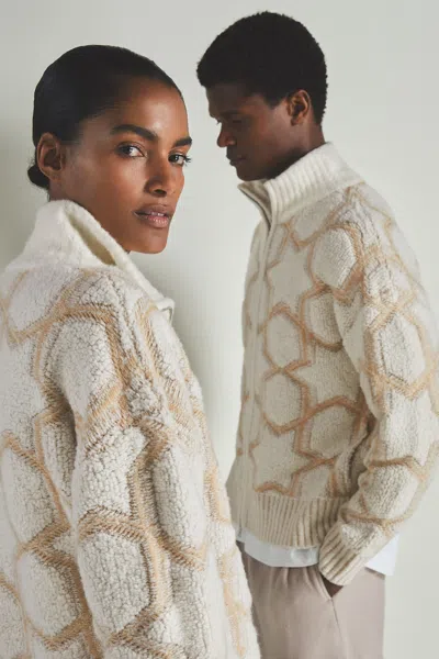Les 100 Ciel Neutral/cream Reiss | S Cashmere-blend Bouclé Jacket