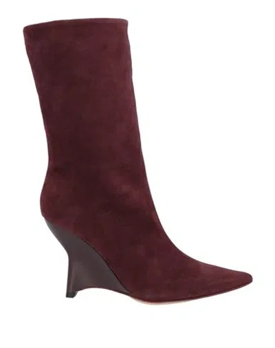 Isabel Marant Les Amaranti Woman Ankle Boots Deep Purple Size 6 Leather