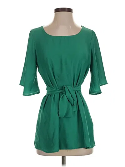 Pre-owned Les Amis 3/4 Sleeve Blouse In Green