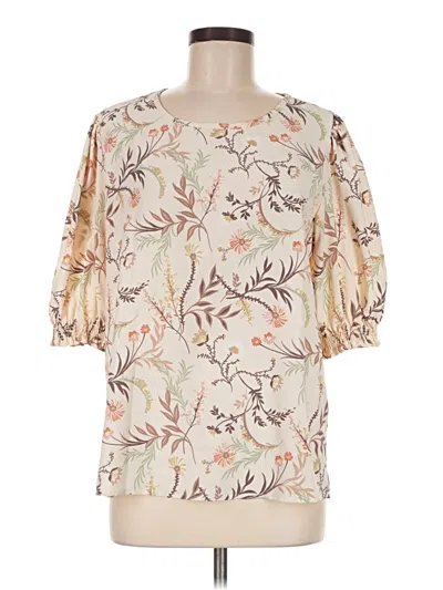 Pre-owned Les Amis 3/4 Sleeve Blouse In Ivory