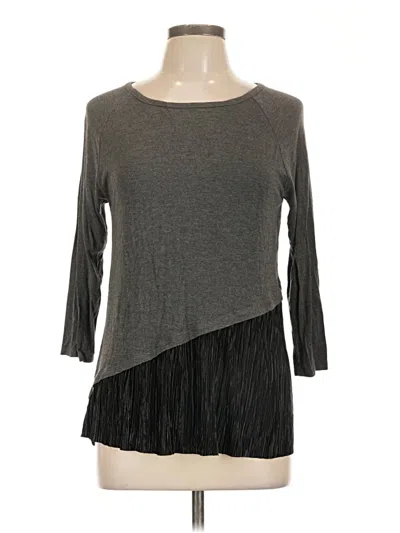 Pre-owned Les Amis 3/4 Sleeve Top Gray One Shoulder Neckline Tops