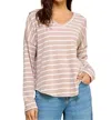 Les Amis Basic Striped Top In Taupe In Multi