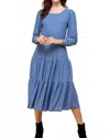 Les Amis Calabria Eyelet Maxi Dress In Cornflower In Blue
