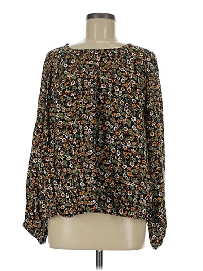 Pre-owned Les Amis Long Sleeve Blouse In Black