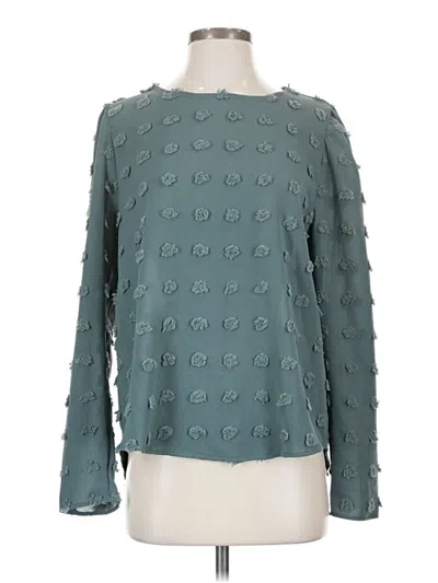 Pre-owned Les Amis Long Sleeve Blouse In Teal