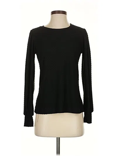 Pre-owned Les Amis Long Sleeve Top Black Crew Neck Tops