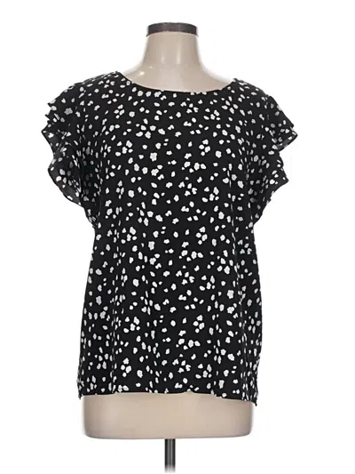 Pre-owned Les Amis Short Sleeve Blouse In Black