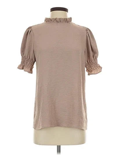 Pre-owned Les Amis Short Sleeve Blouse In Brown