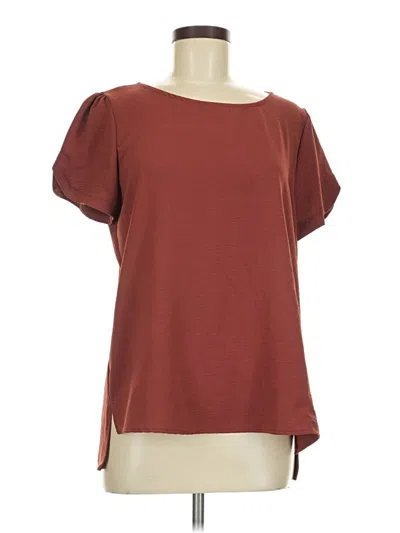 Pre-owned Les Amis Short Sleeve Blouse In Burgundy