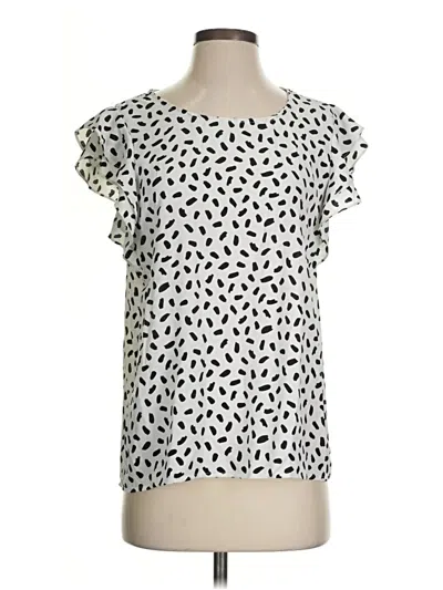 Pre-owned Les Amis Short Sleeve Blouse In Ivory