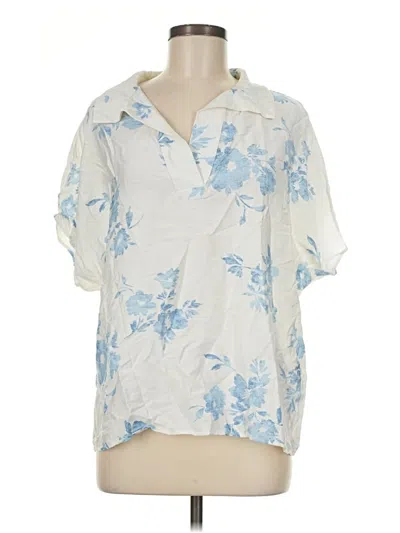 Pre-owned Les Amis Short Sleeve Blouse In Ivory