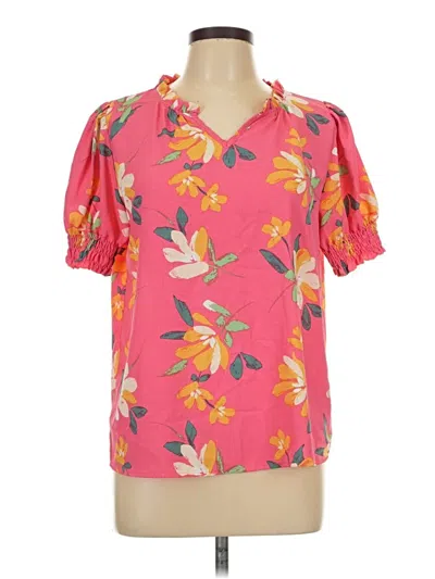 Pre-owned Les Amis Short Sleeve Blouse In Pink